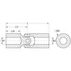 Ruland Single U-Joint, 1/2" x 11 mm Bores, 0.995" (25.3 mm) OD, Steel US16-1/2"-11MM-F